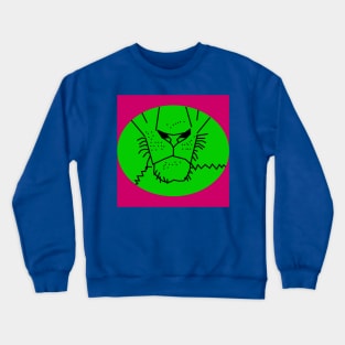 Minimal Green Lion Mouth Crewneck Sweatshirt